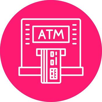 ATM Machine Cash Service Multi Color Circle vector
