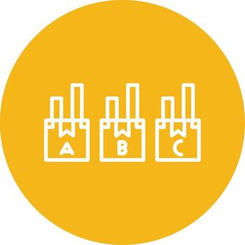 a B C valores clasificación método multi color circulo vector