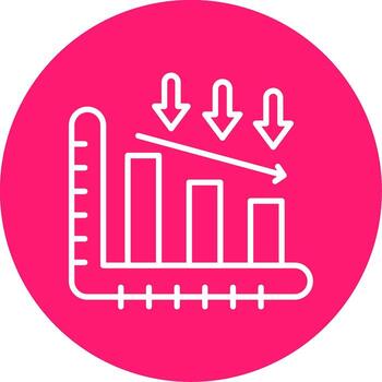 Decrease Bar Graph Multi Color Circle vector