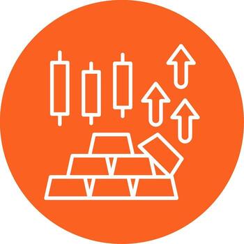 Increasing Gold Value Multi Color Circle vector