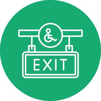 Disabled Persons Exit Sign Multi Color Circle vector