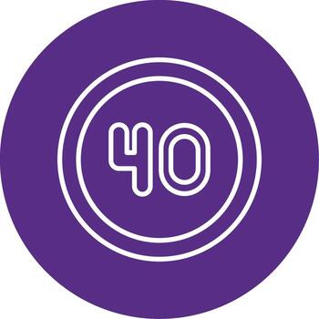 40 Speed Limit Sign Multi Color Circle vector