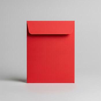 moderno rojo cuadrado invitación sobre Bosquejo en un limpiar gris antecedentes foto