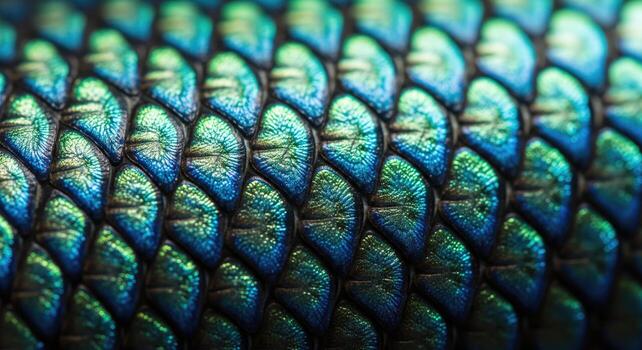 Vibrant Iridescent Reptile Scales Macro Texture Background photo