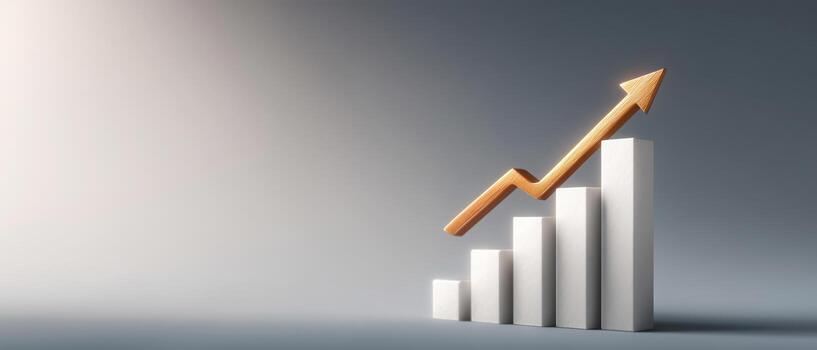Rising Graph with Arrow Indicating Growth and Success in Business photo
