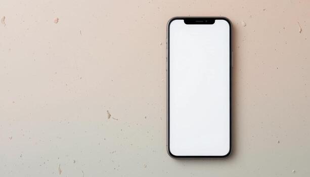 Modern Smartphone on a Minimalistic Background With an Empty Screen for Creative Design Use photo