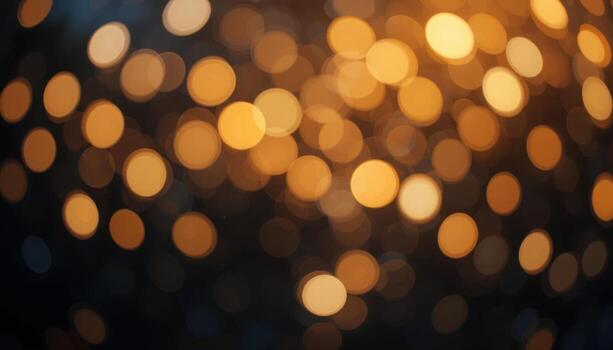 Bokeh Effect Showcasing Warm Golden Lights Against a Soft Blurred Background During Evening Hours photo