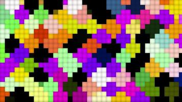 abstrakt bunt Digital Mosaik mit beschwingt geometrisch Muster 4k Animation Hintergrund video