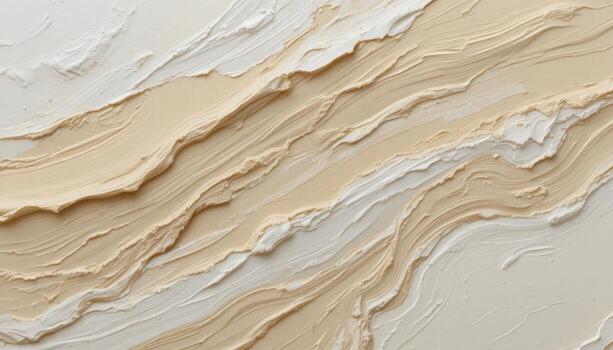 Delicate Textures of Beige and White Paint Creating a Flowing and Artistic Design on Canvas photo
