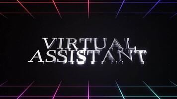 virtuell assistent text animering med rutnät bakgrund video
