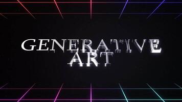 GENERATIVE ART TEXT ANIMATION WITH GRID BACKGROUND video