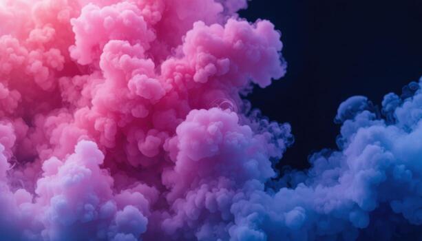 Colorful Smoke Clouds Swirling in a Dark Background Create a Vibrant Atmospheric Scene photo