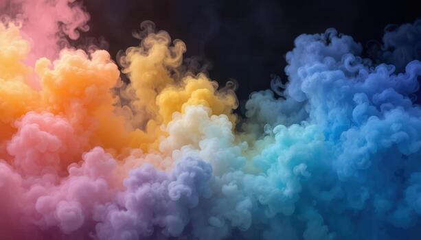 Colorful Smoke Clouds Swirling in Vibrant Patterns Creating a Dynamic Visual Display photo