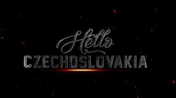 Olá tchecoslovaco texto com fogosa brasas e faíscas em uma Sombrio fundo, representando uma países nome com uma dramático efeito, 4k resolução video