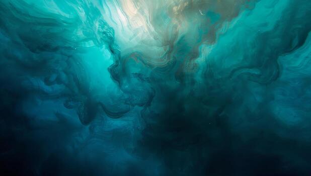 Mystical Aqua Waves with Fluid Patterns and Depth Visualization photo