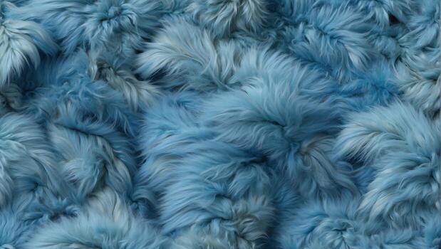 A plush, fluffy fabric in soothing shades of blue, creating an inviting texture. photo
