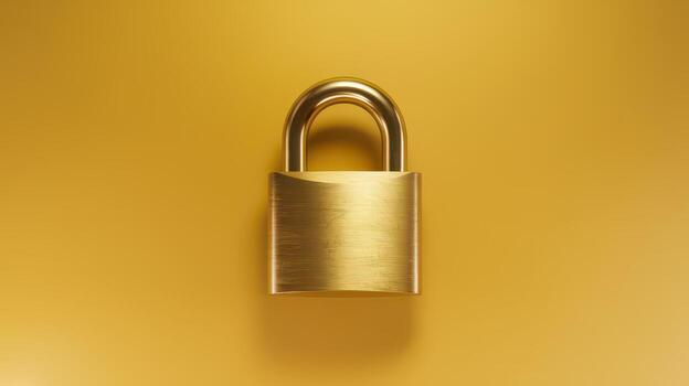 Golden Padlock on a Golden Surface Represents Security and Protection photo