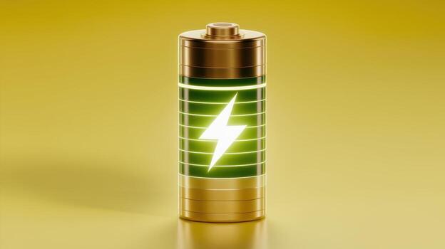 Battery Charging Level Displayed on Yellow Background During Daytime photo