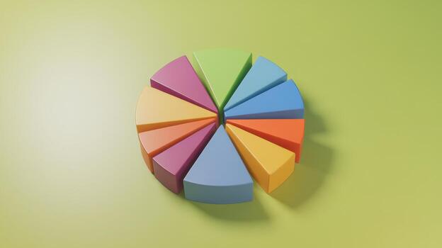 Colorful Pie Chart Showing Data Analysis and Business Statistics photo