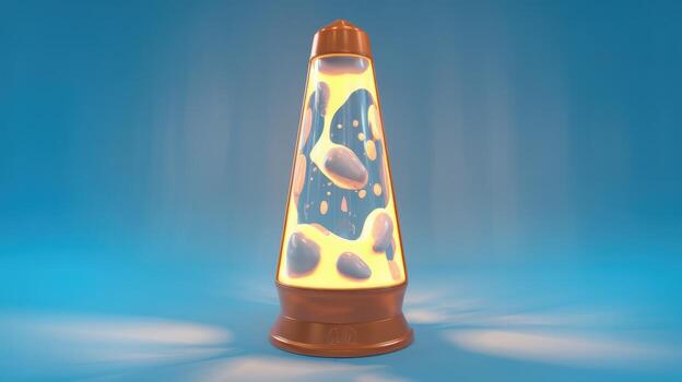 lava lámpara brilla en un azul antecedentes creando un calentar ambiente foto