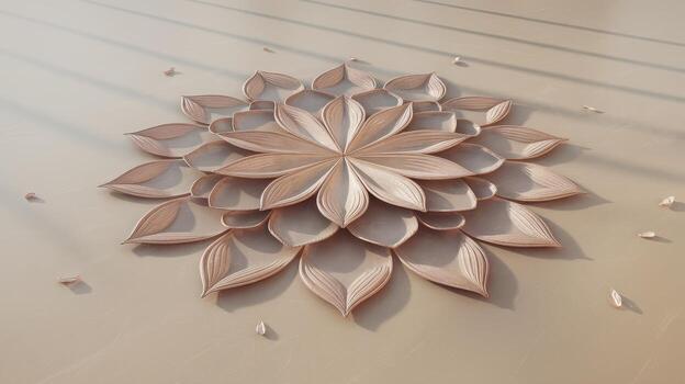 Elegant Layered Flower Design on Light Background With Gentle Morning Light photo