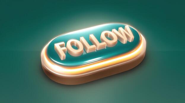 Shiny Follow Button on a Green Background Encourages Engagement and Interaction photo