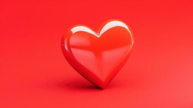 lustroso rojo corazón en llanura antecedentes para Santo enamorado s día foto