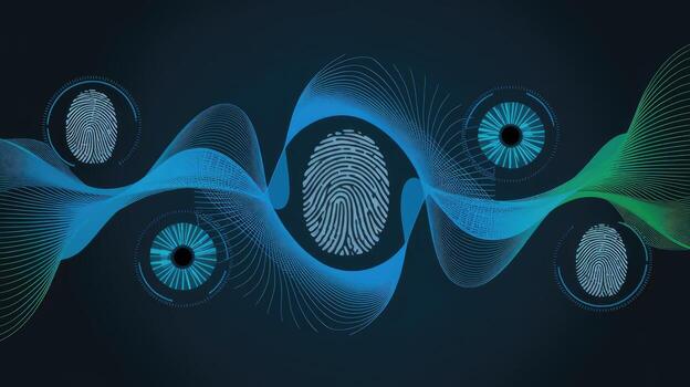Digital Security System Features Fingerprints and Iris Scans photo