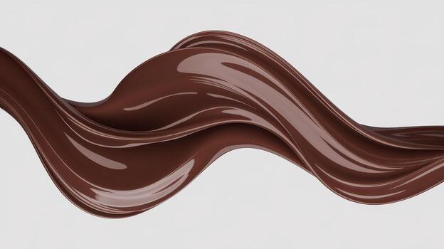 Swirls of Delicious Melted Chocolate on a Plain Background photo