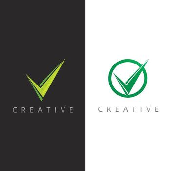 Checkmark Logo Design with Minimalist V Shape Symbol for Branding vector