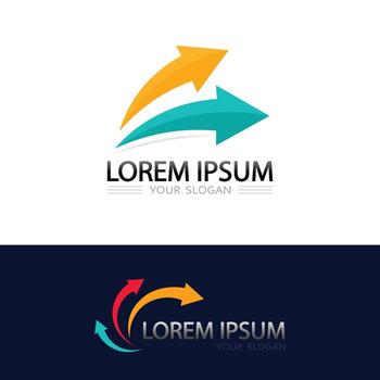 Sleek Gradient Arrow Icon Logo Showing Fast Progress and Innovation Speed vector