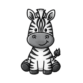 chibi zebra con a strisce sfondo frusta grafico isolato su un' trasparente sfondo png