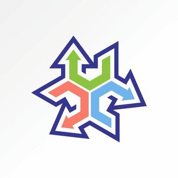 pattern 3 element initial C, V, or U font up arrow border vector