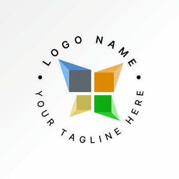 4 3D pyramid small to big rotate with plus pattern vector