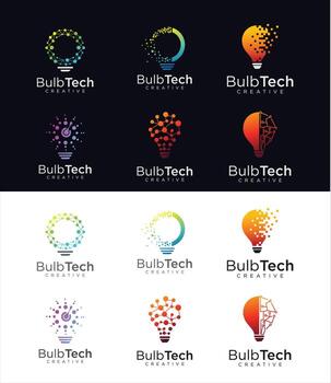 A set of logos for build tech vector
