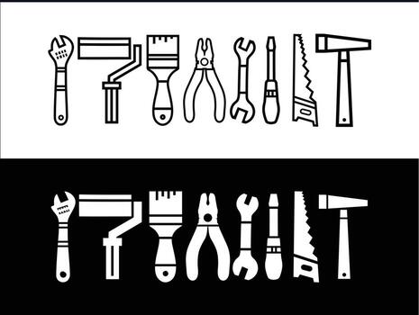 Tools and tools icon set vector