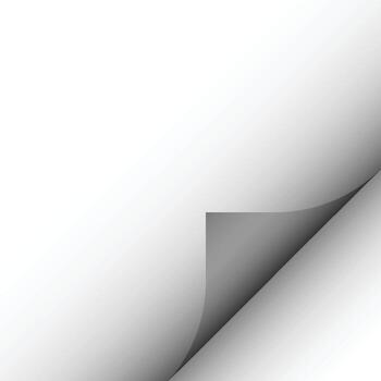 White paper background with a realistic curled corner effect, gradient shading, and smooth light reflection. vector