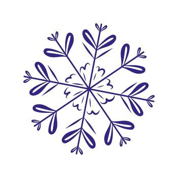 Hand drawn stylized snowflake with symmetrical pattern vector