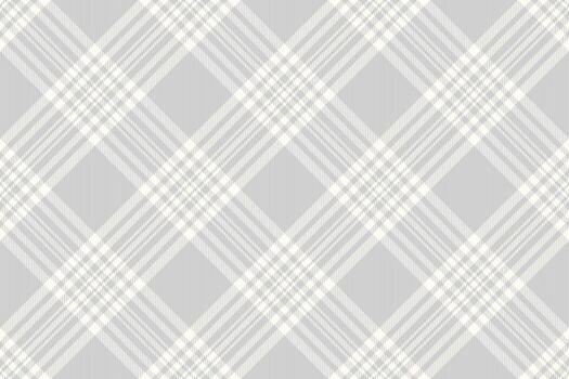 Yard textile pattern seamless, subtle fabric check tartan. Grey plaid texture background in light gray and grey colors. vector