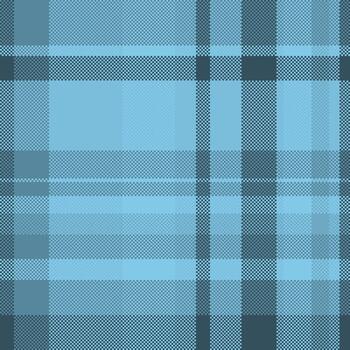 Retro pixelated plaid pattern in cool blues. Ideal for backgrounds, textures, or digital design projects with a vintage or abstract theme. vector