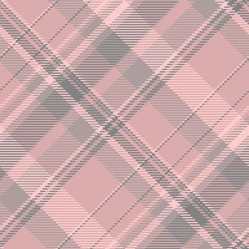 Soft, textured plaid pattern with a diagonal orientation. Pastel pink and grey tones. Ideal for backgrounds, textiles, or fashion design projects. Versatile and calming. vector