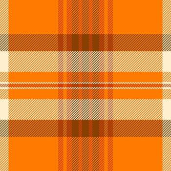 Bag tartan background pattern, structure fabric textile texture. Craft seamless check plaid in bright and orange colors. vector