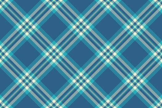 Elegant teal and cream diagonal plaid pattern. Perfect for textile design, fashion, website backgrounds, or any project needing a sophisticated and stylish geometric texture. vector