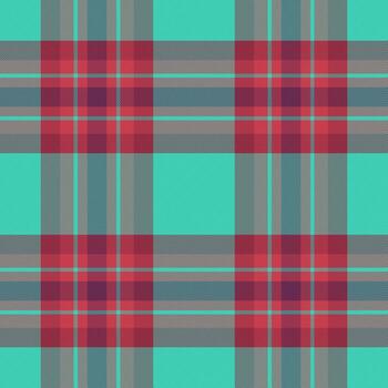 Halloween plaid tartan, multicolored seamless background check. Glen pattern texture fabric textile in teal and red colors. vector