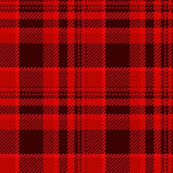 Vibrant red tartan pattern. Classic textile design perfect for backgrounds, fashion, or festive themes. Adds warmth and rustic charm to your creative projects. vector