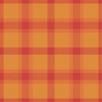 Tissue tartan fabric textile, greeting plaid background check. Sofa pattern texture seamless in orange and red colors. vector