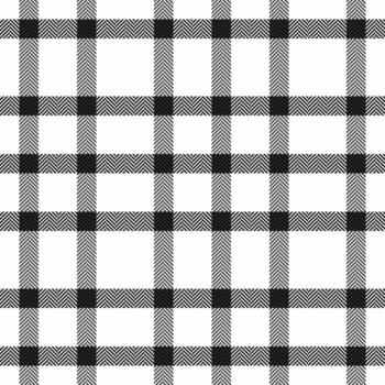 Classic black and white plaid pattern with herringbone texture. Versatile background for design, fashion, or textile projects. Timeless and sophisticated style. vector