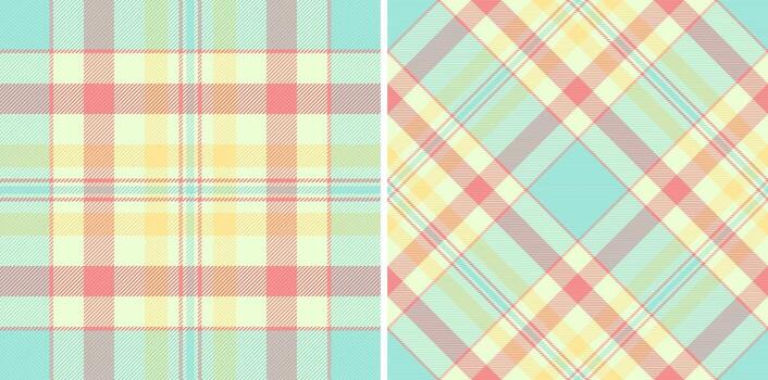 Delicate pastel plaid patterns create a calming and versatile textile design. Ideal for backgrounds, crafts, and stylish prints. Suits various creative applications. vector