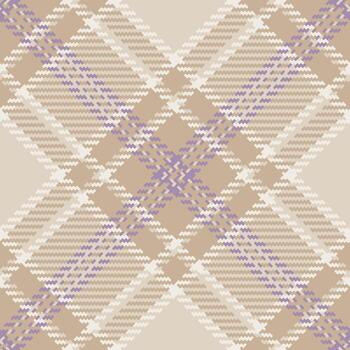 Elegant seamless plaid pattern with neutral tones and a delicate lilac accent. Use for backgrounds, textiles, or decorative projects needing a classic, subtle touch. vector