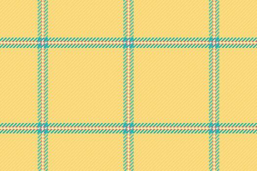 Platform textile background plaid, vichy texture fabric seamless. Colorful pattern tartan check in amber and teal colors. vector